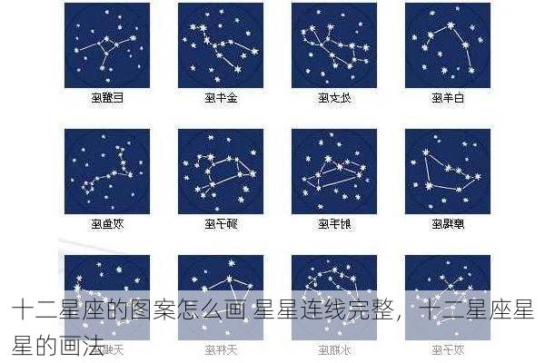 十二星座的图案怎么画 星星连线完整，十二星座星星的画法